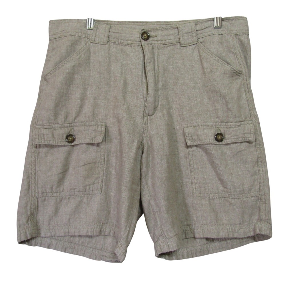 Tasso‎ Elba Island Cargo Shorts Mens 34 Beige Good Linen Blend Utility Summer